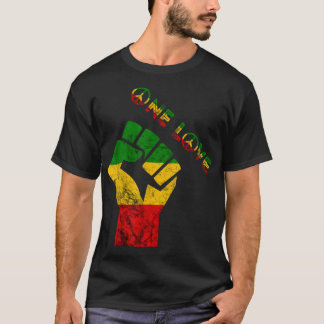 Reggae Fist Rasta Reggae Music One Love Jamaica Ra T-shirt