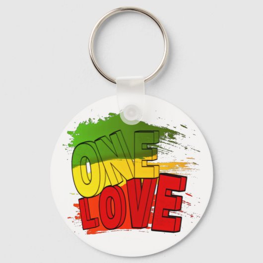 Reggae flag, One Love, Rasta Sleutelhanger (Voorkant)