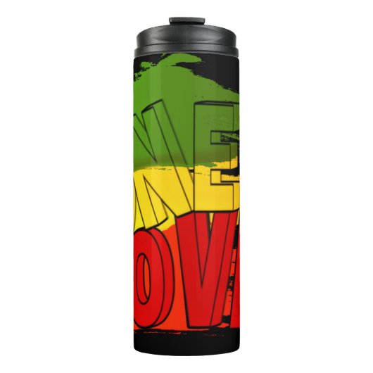 Reggae flag, One Love, Rasta Thermosbeker (Voorkant)