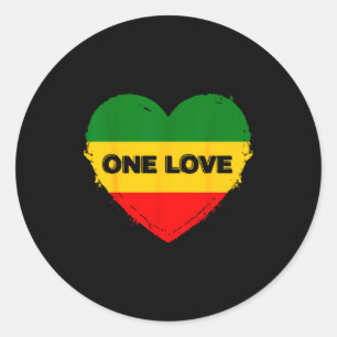 Reggae Hart Eén Liefde Rasta Reggae Muziek Rastafa Ronde Sticker