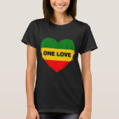 Reggae Heart One Love Rasta Reggae Music Rastafari T-shirt (Voorkant)