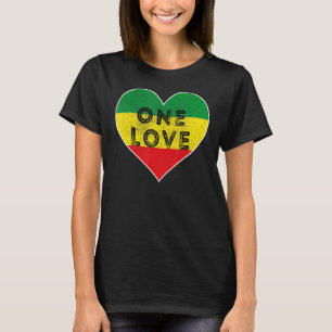 Reggae Heart One Love Rasta Reggae Music Rastafari T-shirt