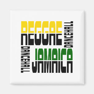Reggae Jamaica Dance Hall Cube, 3 kleuren Magneet