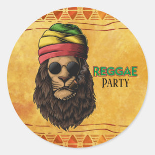 Reggae Jamaican Birthday Party Ronde Sticker