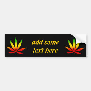 Reggae Jamaican Rasta Leaf Rastafari Bumpersticker