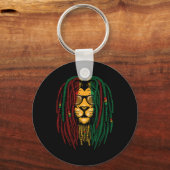 Reggae Lion Dreadlocks Wilde Kat Rasta Afrika Rast Sleutelhanger (Voorkant)