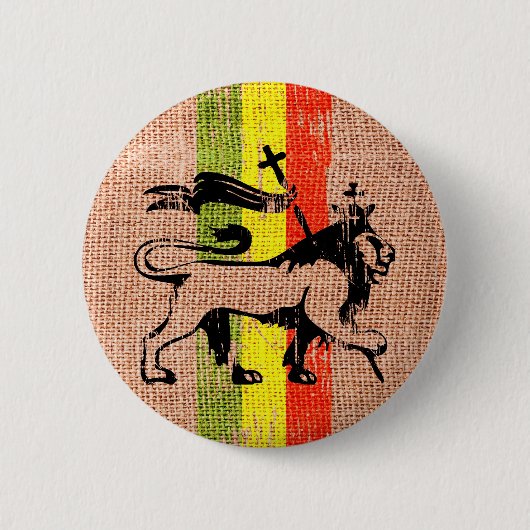 Reggae lion king ronde button 5,7 cm (Voorkant)