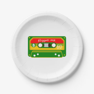 Reggae mix tape cassette retro papieren bordje