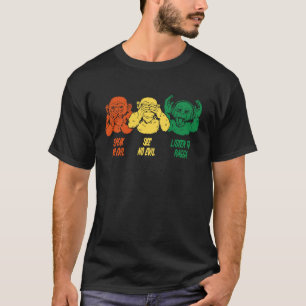 Reggae Music gezegde Drie wijze apen voor ventilat T-shirt