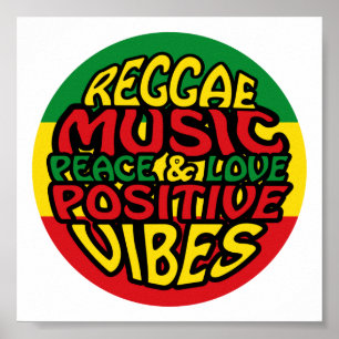 Reggae Music met positieve gezegden Poster