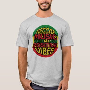 Reggae Music met positieve gezegden T-shirt
