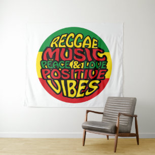 Reggae Music met positieve gezegden Wandkleed