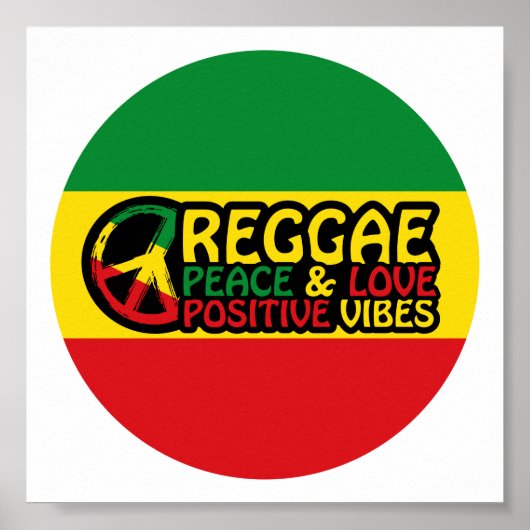Reggae Music met positieve quotes Poster (Voorkant)
