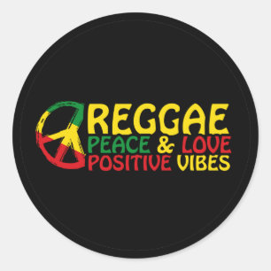 Reggae Music met positieve quotes Ronde Sticker