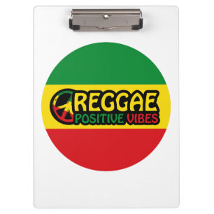 Reggae Music met positieve virussen en reggae flag Klembord
