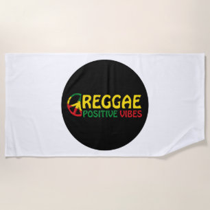Reggae Music met positieve virussen en reggae flag Strandlaken