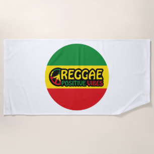 Reggae Music met positieve virussen en reggae flag Strandlaken