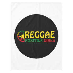 Reggae Music met positieve virussen en reggae flag Tafelkleed