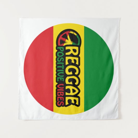 Reggae Music met positieve virussen en reggae flag Wandkleed (Voorkant (horizontaal))