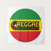 Reggae Music met positieve virussen en reggae flag Wandkleed (Voorkant)
