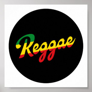 Reggae Music met reggagevlagkleuren Poster