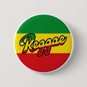 Reggae Music met reggagevlagkleuren Ronde Button 5,7 Cm