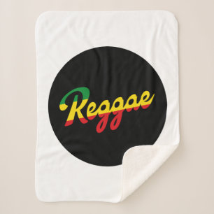 Reggae Music met reggagevlagkleuren Sherpa Deken