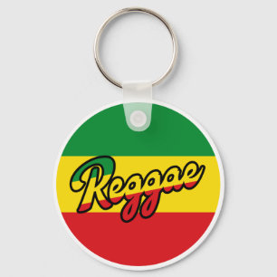 Reggae Music met reggagevlagkleuren Sleutelhanger