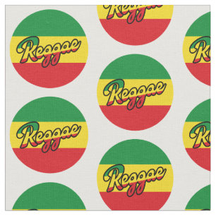 Reggae Music met reggagevlagkleuren Stof