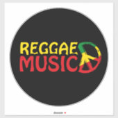 Reggae Music - model2b-cirkel-zwart Sticker (Vel)