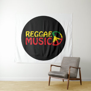 Reggae Music - model2b-cirkel-zwart Wandkleed