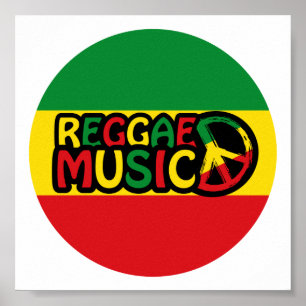 Reggae Music-ontwerp met rastafari-stijl en kleur Poster