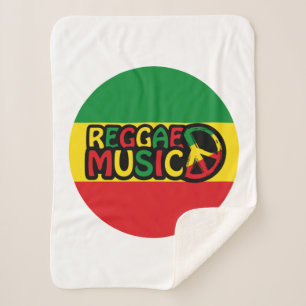 Reggae Music-ontwerp met rastafari-stijl en kleur Sherpa Deken