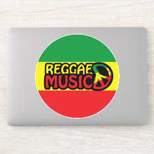Reggae Music, reggae art met vredessymbool Sticker