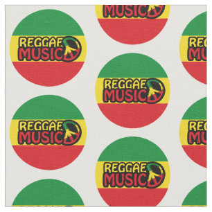 Reggae Music, reggae art met vredessymbool Stof