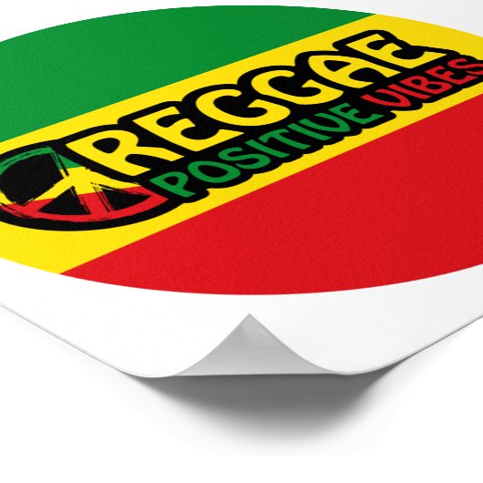 Reggae Music with positive vibes and reggae flag Poster (Hoek)