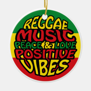 Reggae-muziek met positieve uitspraken keramisch ornament