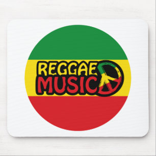Reggae-muziek, reggae-kunst met vredessymbool muismat