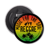 Reggae muziek voor de soul reggae liefhebber button flesopener (Voorkant)