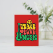 Reggae Peace Love Music Briefkaart (Staand voorkant)