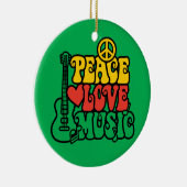 Reggae Peace Love Music Keramisch Ornament (Rechts)