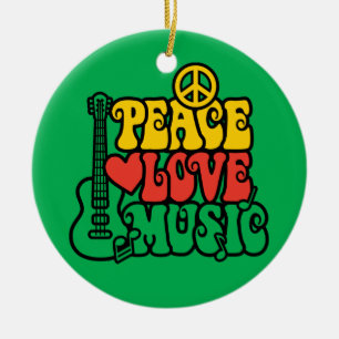 Reggae Peace Love Music Keramisch Ornament