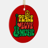 Reggae Peace Love Music Keramisch Ornament (Rechts)