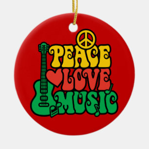 Reggae Peace Love Music Keramisch Ornament