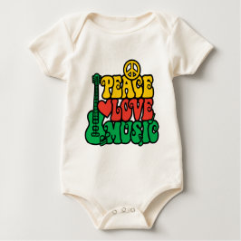 Reggae Peace Love Music Romper