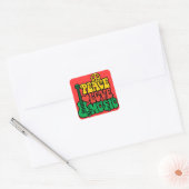 Reggae Peace Love Music Vierkante Sticker (Envelop)