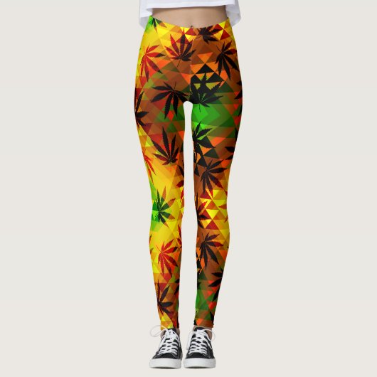 Reggae Polygen Vibrations - Power Yoga Leggings (Voorkant)