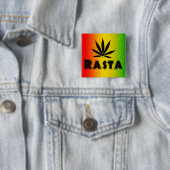Reggae Rasta Leaf Jamaica Square Buttonnen Vierkante Button 5,1 Cm (In situ)