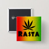 Reggae Rasta Leaf Jamaica Square Buttonnen Vierkante Button 5,1 Cm (Voorkant /achterkant)