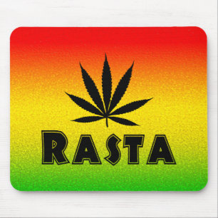 Reggae Rasta Leaf Rastafarian Jamaica Mousepad Muismat